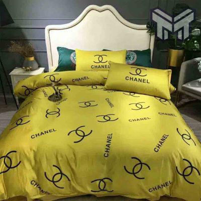 Chanel Bedding Sets, Chanel Yellow Bedding 3D Printed Bedding Sets Hot Quilt Sets Duvet Cover