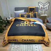 Chanel Bedding Sets, Chanel Yellow Black Bedding Printed Bedding Sets Quilt Sets Duvet Cover
