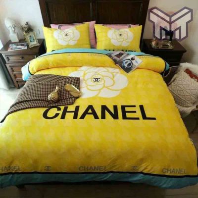 Chanel Bedding Sets, Chanel Yellow Roses Bedding 3D Printed Bedding Sets Quilt Sets Duvet Cover