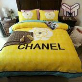 Chanel Bedding Sets Chanel Yellow Roses Bedding 3d Printed Bedding Sets Quilt Sets Duvet Cover Luxury Brand Bedding Decor Bedroom Sets.jpg - demo10