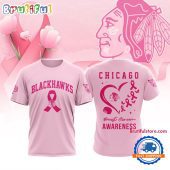 Chicago Blackhawks 2025 NHL Pink Breast Cancer Awareness All Over Print Shirt