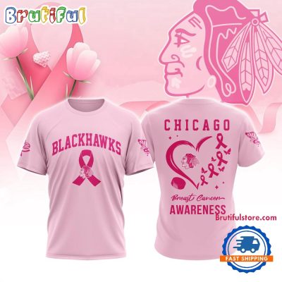 Chicago Blackhawks 2025 NHL Pink Breast Cancer Awareness All Over Print Shirt