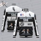 Chicago White Sox City And Logo Pattern Print Varsity Jacket Studious Look - demo10