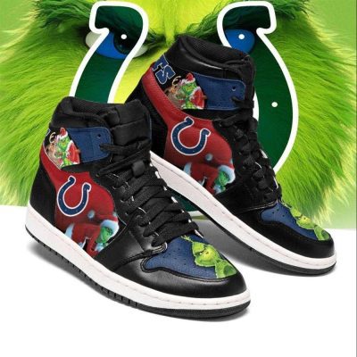NFL Christmas The Grinch Indianapolis Colts NFL JD1 Boot Sneakers Shoes