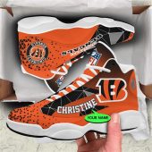 Cincinnati Bengals NFL Custom Name Retro Jordan 13 Shoes