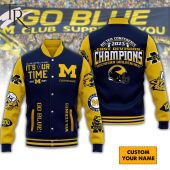 College Football Playoff It's Our Time 2023 2024 Big Ten Conference 2023 East Division Champions Michigan Wolverines Baseball Jacket