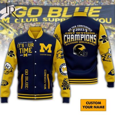 College Football Playoff It's Our Time 2023 2024 Big Ten Conference 2023 East Division Champions Michigan Wolverines Baseball Jacket