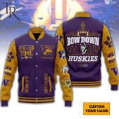 College Football Playoff It's Our Time 2023 2024 Bow Down Washington Huskies Baseball Jacket