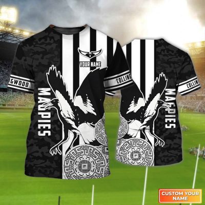 Collingwood Magpies | Magpies Personalized Name 3D Tshirt Tad 02