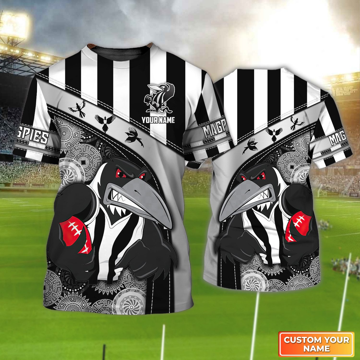 Collingwood Magpies | Magpies Personalized Name 3D Tshirt Tad 03 Collingwood Magpies | Magpies Personalized Name 3D Tshirt Tad 03