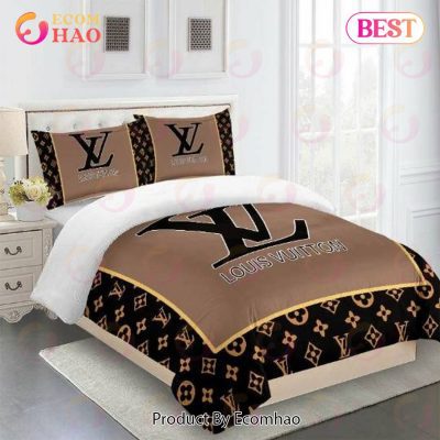 Comforter Sets Dark Beige Black Full Louis Vuitton Bedding Set