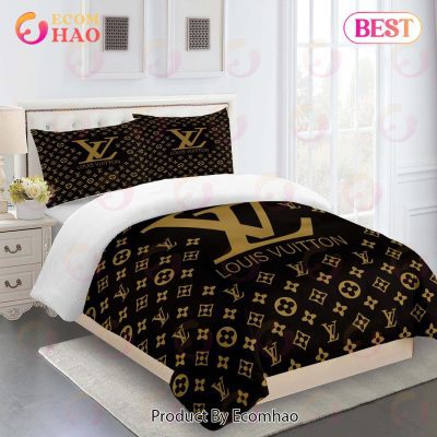 Comforter Sets Golden Brown Louis Vuitton Bedding Set Home Decoration