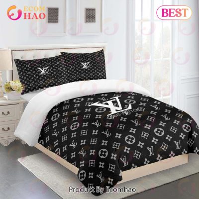 Comforter Sets Gray Black With Logo White Full Louis Vuitton Bedding Set