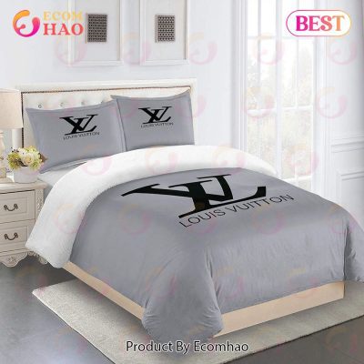 Comforter Sets Gray Logo Black Full Louis Vuitton Bedding Set Home Decoration