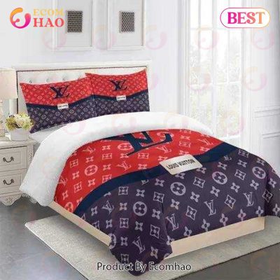 Comforter Sets Supreme Blue And Red Louis Vuitton Bedding Set Home Decoration