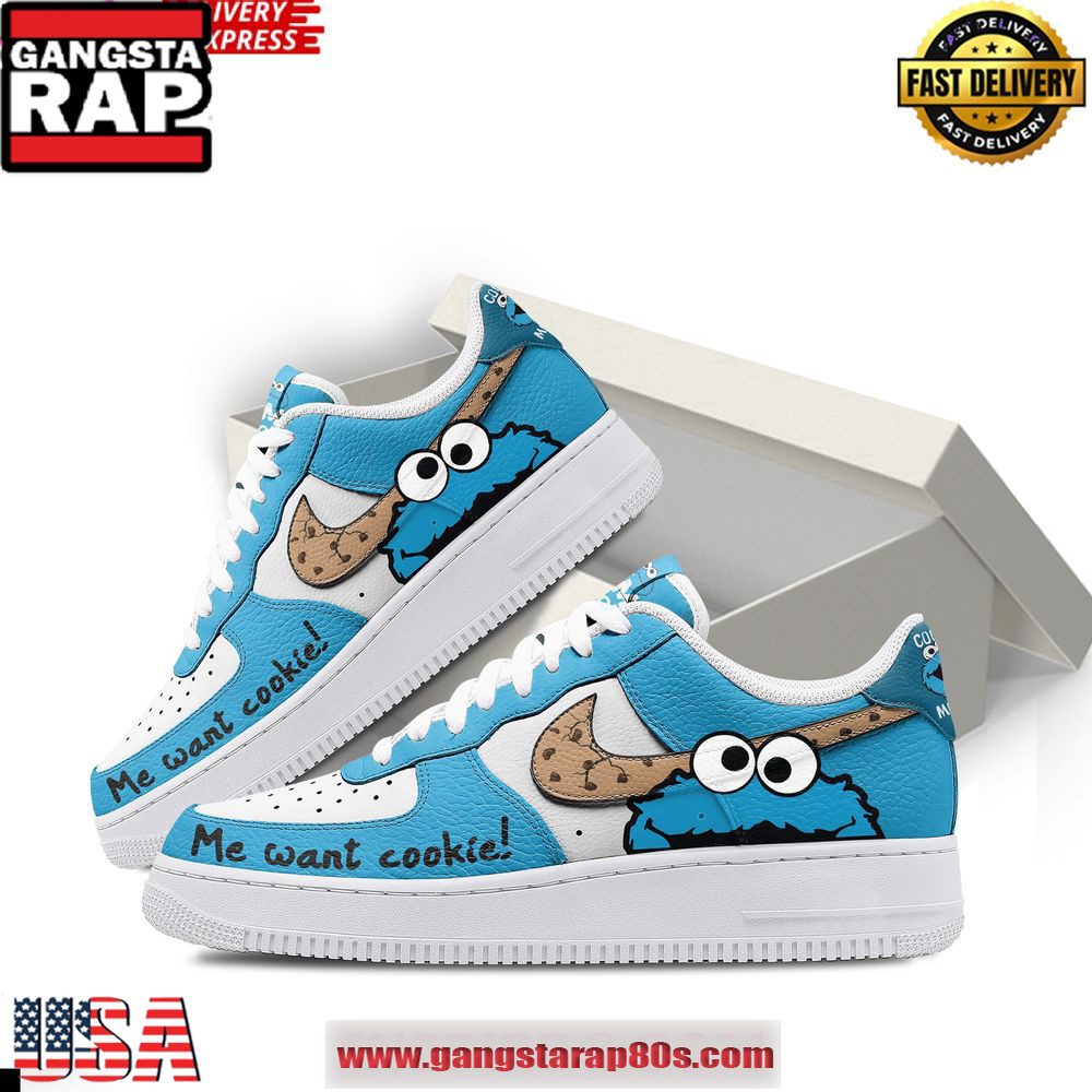 Cookie Monster Limited Edition Air Force 1 Shoes Running Sneakers Cookie Monster Limited Edition Air Force 1 Shoes Running Sneakers
