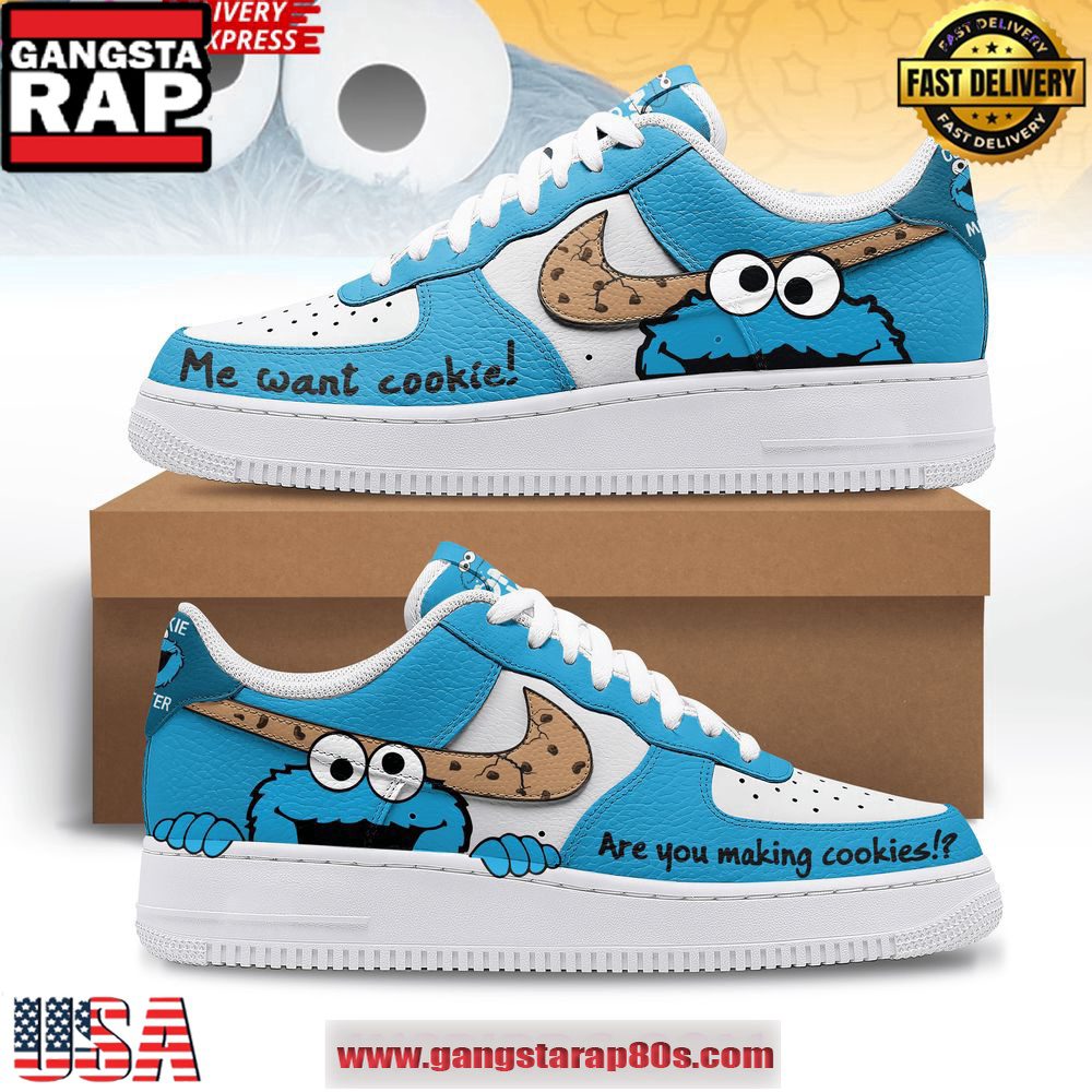 Cookie Monster Limited Edition Air Force 1 Shoes Running Sneakers Cookie Monster Limited Edition Air Force 1 Shoes Running Sneakers