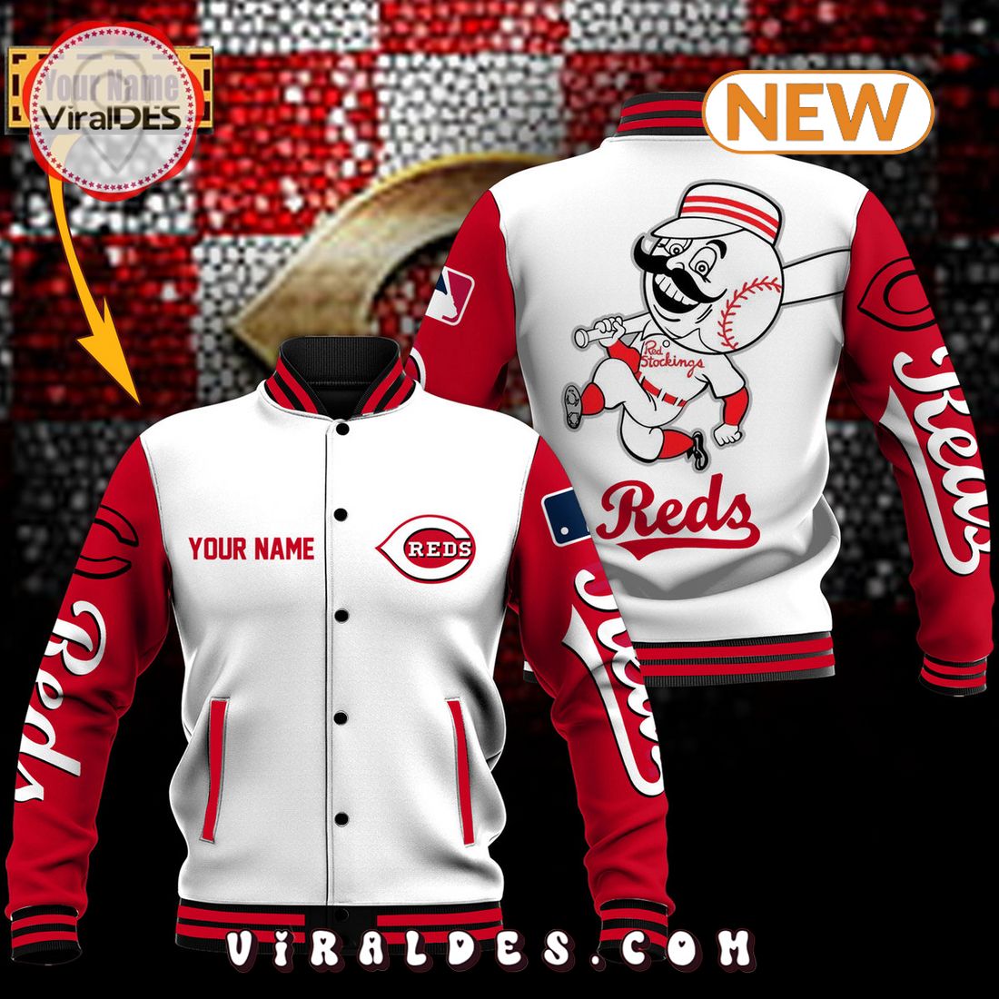 Custom Cincinnati Reds White Baseball Jacket Custom Cincinnati Reds White Baseball Jacket
