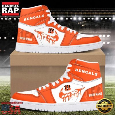 Custom Name NFL Cincinnati Bengals Air Jordan 1 Sneakers Shoes
