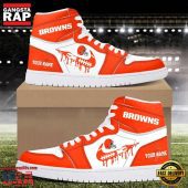 Custom Name NFL Cleveland Browns Air Jordan 1 Sneakers Shoes