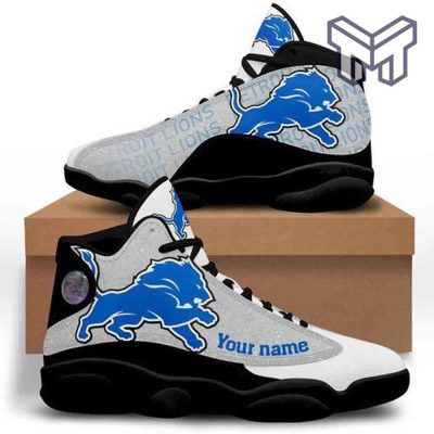 Custom Name Detroit Lions Fans Sport Shoes Nfl Jordan 13 Shoes