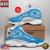 NFL Custom Name Detroit Lions New Design Air Jordan 13 Running Sneakers For Men Women