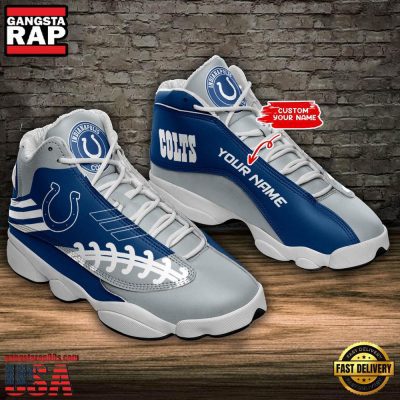 NFL Custom Name Indianapolis Colts New Design Air Jordan 13 Running Sneakers For Men Women