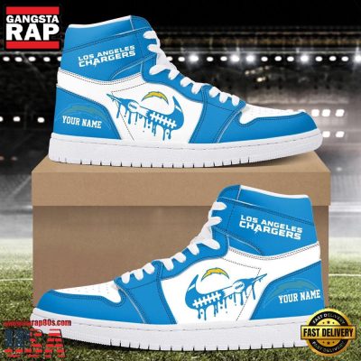 Custom Name NFL Los Angeles Chargers Air Jordan 1 Sneakers Shoes
