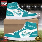 Custom Name NFL Miami Dolphins Air Jordan 1 Sneakers Shoes