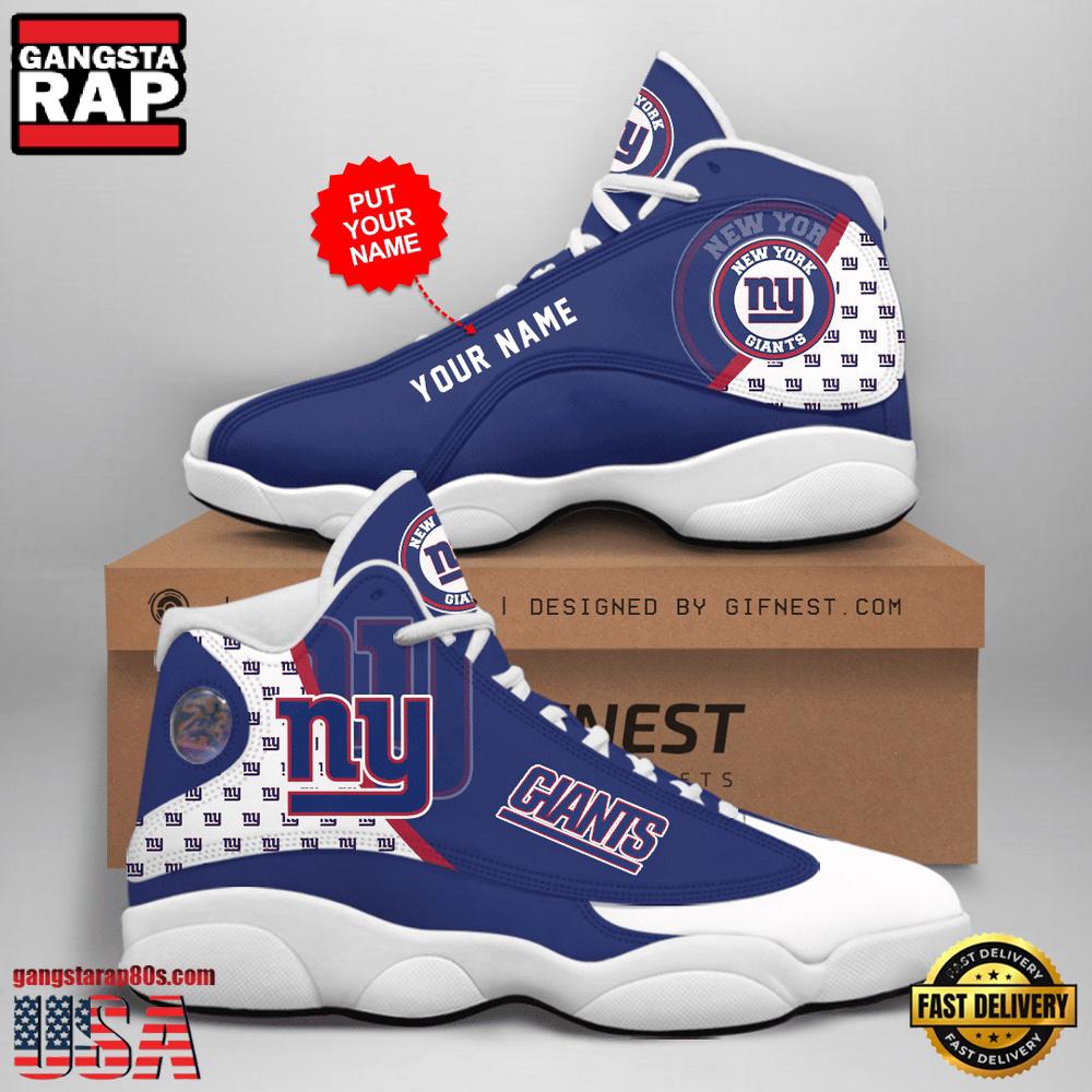NFL Custom Name New York Giants New Design Air Jordan 13 Running Sneakers For Men Women NFL Custom Name New York Giants New Design Air Jordan 13 Running Sneakers For Men Women