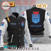 Custom Name Nrl New South Wales Blues Black Baseball Jacket Nice Shot Bro - demo10