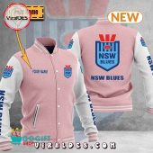 Custom Name Nrl New South Wales Blues Pink Baseball Jacket Looking So Nice - demo10