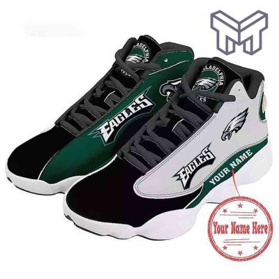 Custom Name Philadelphia Eagles Fans Sport Shoes Nfl Air Jordan 13 Shoes