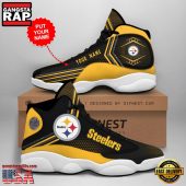 NFL Custom Name Pittsburgh Steelers New Design Air Jordan 13 Running Sneakers For Men Women