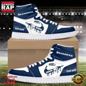 Custom Name NFL Seattle Seahawks Air Jordan 1 Sneakers Shoes