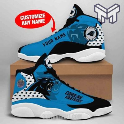 Custom Shoes Carolina Panthers Nfl Big Logo Football Team Air Jordan 13 Shoes