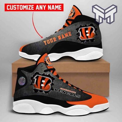 Custom Shoes Cincinnati Bengals Nfl Football Team Air Jordan 13 Shoes