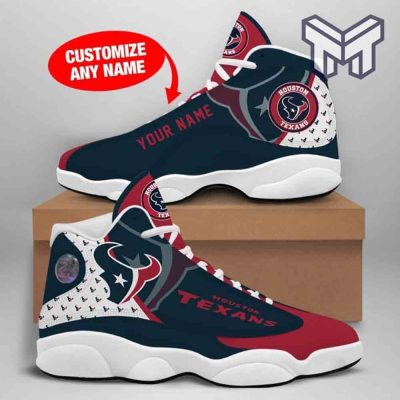 Custom Shoes Houston Texans Nfl Big Logo Football Team Air Jordan 13 Shoes