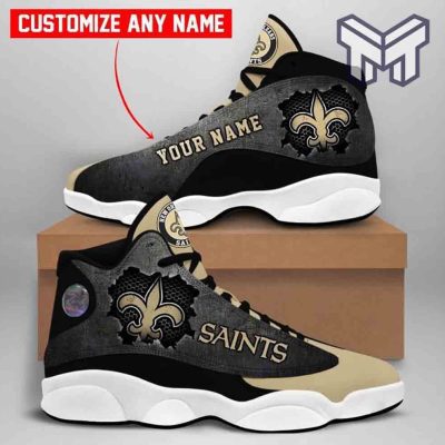 Custom Shoes New Orleans Saints Air Jordan 13 Nfl Big Logo Football Team Jordan13 Shoes