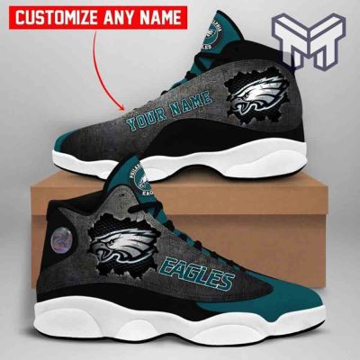 Custom Shoes Philadelphia Eagles Air Jordan 13 Nfl Big Logo Football Team Shoes
