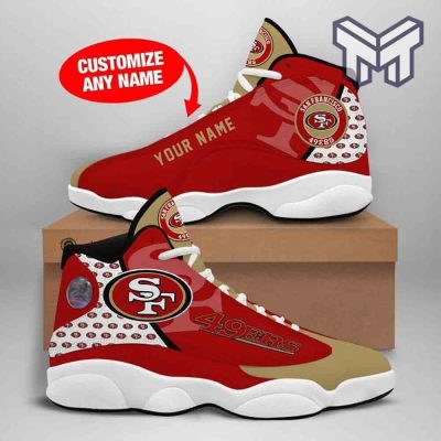 Custom Shoes San Francisco 49Ers Air Jordan 13 Nfl Football Team Shoes 49Ers Logo On Shoes
