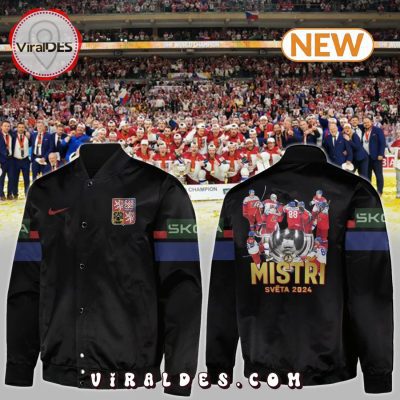 Czech Ice Hockey Association Champions Black Baseball Jacket
