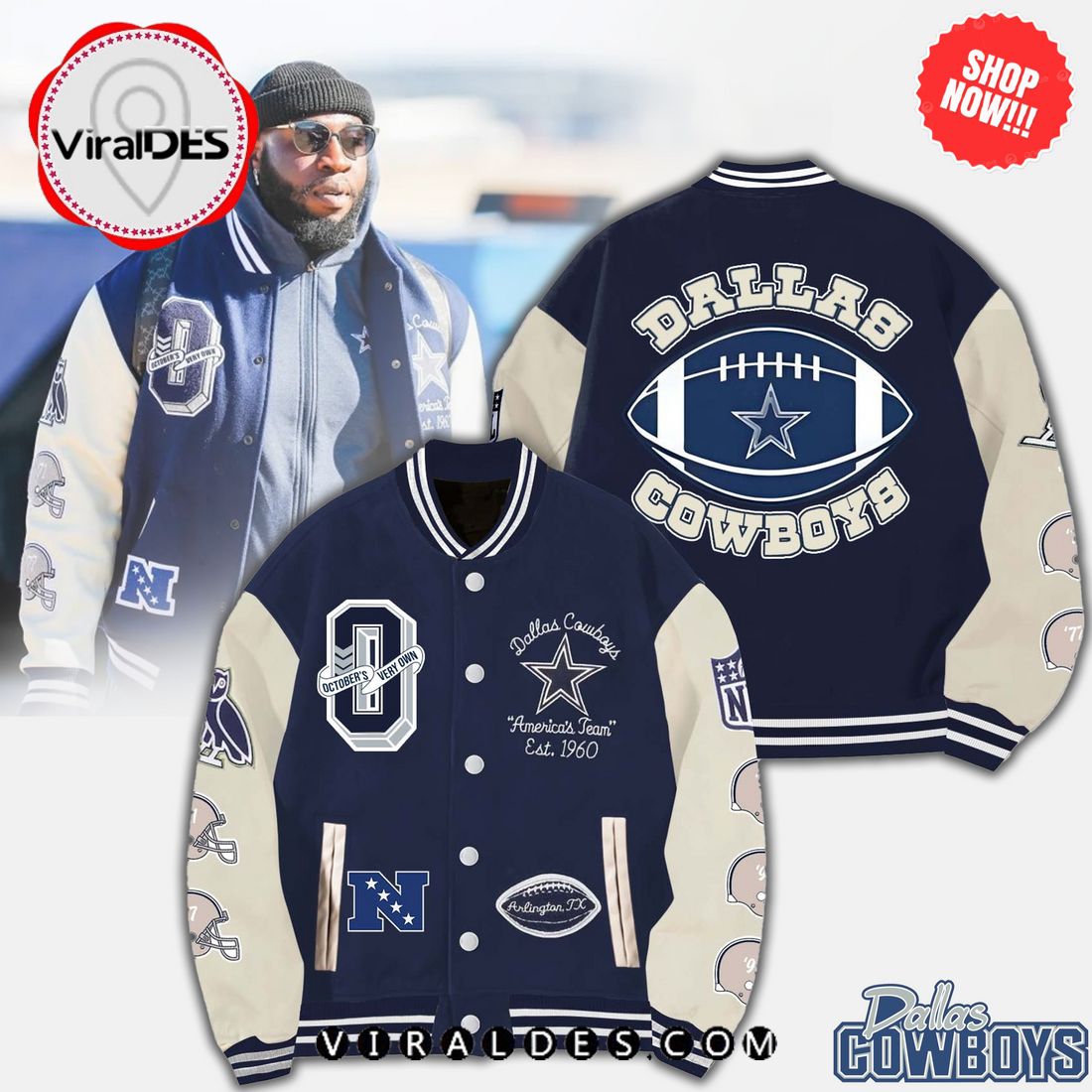 Dallas Cowboys Americas Team Navy Baseball Jacket LIMITED EDITION Dallas Cowboys Americas Team Navy Baseball Jacket LIMITED EDITION