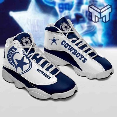 Dallas Cowboys Nfl Air Jordan 13 Big Logo Football Team Shoes For Fans