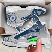 Dallas Cowboys NFL Custom Name Retro Jordan 13 Shoes