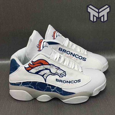 Denver Broncos Air Jordan 13,Nfl Big Logo Fans Sport Shoes Team White Aj13 Shoes