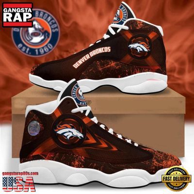 NFL Denver Broncos New Design Air Jordan 13 Running Sneakers Shoes For Fans