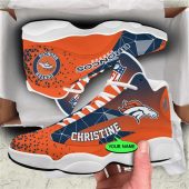 Denver Broncos NFL Custom Name Retro Jordan 13 Shoes