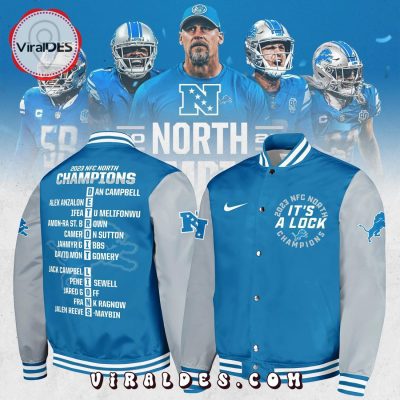 Detroit Lions 2023 It's A Lock Champions Blue Baseball Jacket