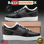 Detroit Lions Back In Black Custom Name Air Force 1 Sneakers Shoes